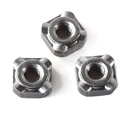 WP 1401 PLAIN STEEL  PILOTED SQUARE 4-PROJECTION WELD NUT  8-32 THREAD SIZE