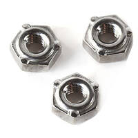 PLAIN STEEL HEX PILOTED 3-PROJECTION WELD NUT  1/4 -20 THRD SZ  1/2  WIDTH  3/16  THICK  13/32  PILO