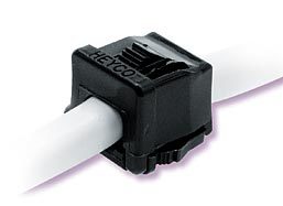 1848 LOCKIT STRAIN RELIEF FOR ROUND CABLES BLK, .355-.420 CABLE .689 X .689 MTG HOLE, .032-.157 THICKNESS