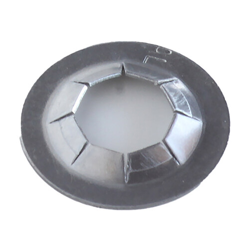 265255000 1/4 STUD DIA. ROUND FLAT PUSHNUT STAINLESS STEEL, 17/32 OD .066 HEIGHT, .016 MAT. THK.