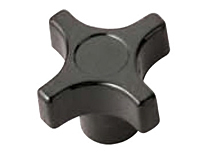 2830-U FOUR ARM KNOB BLACK W/PROJ. STUD ZINC PLTD, 3/8-16 THREAD 2" DEPTH
