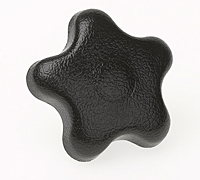 2980AC FIVE ARM (STAR) KNOB BLK W/FEMALE BRASS INSERT, 1/4-20 THREAD .375 DEPTH