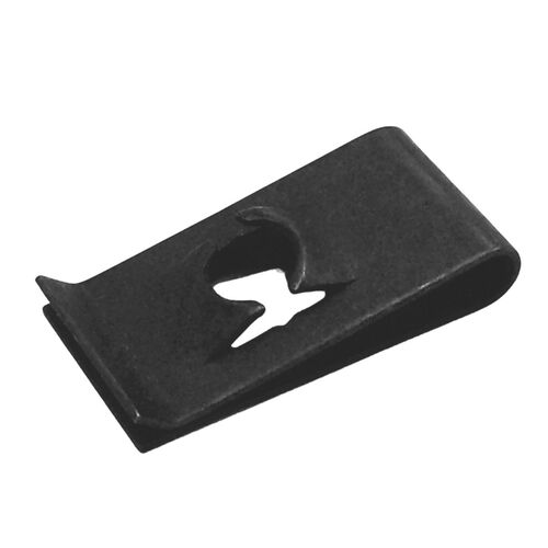 ADVD1303-1420-4 1/4-20 U NUT BLACK PHOS & OIL, PANEL RANGE .064-.125, CTR HOLE TO EDGE .50, LENGTH .97 WIDTH .50