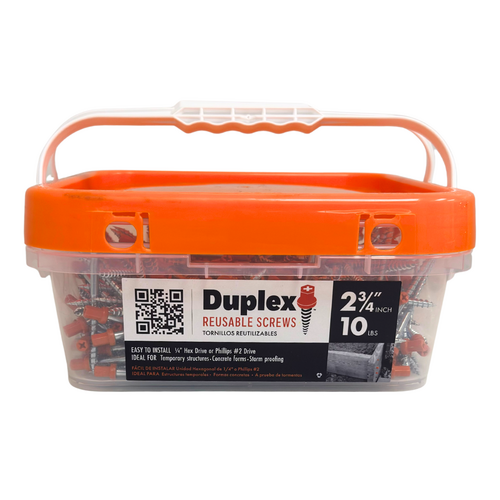 DPLX275-10 *ONLINE PRE-SALE ONLY* NEW DESIGN # 10 X 2-3/4" - 10 POUND BUCKET DUPLEX SCREWS W/ LID