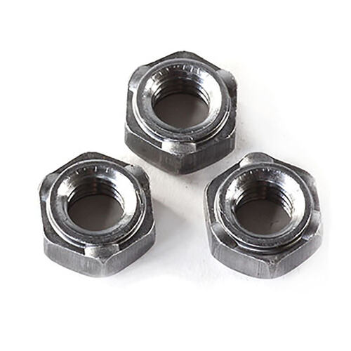 HS3 3824 PLAIN STEEL HEX PILOTED 3-PROJECTION WELD NUT  3/8 -24 THRD SIZE