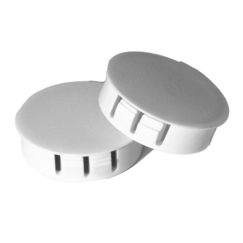 2604 DOME PLUG SINGLE LOCK WHITE 6/6 NYLON, .062 PANEL THK., .250 HOLE DIA., .312 HEAD DIA.