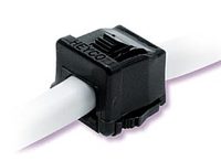 LOCKIT STRAIN RELIEF FOR ROUND CABLES BLK, .290-.360 CABLE .689 X .689 MTG HOLE, .032-.157 THICKNESS